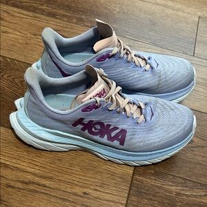 Hoka Women's Purple and Light Blue Running Shoes